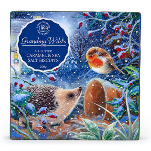 GRANDMA WILDS Robin & Hedgehog Box - Caramel & Sea Salt Biscuits