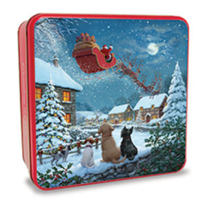 GRANDMA WILDS Dogs on Santa Watch Tin - Assorted Biscuits