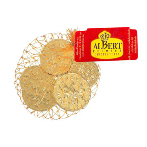 ALBERT PREMIER Gold Milk Chocolate Coins in Net 50g