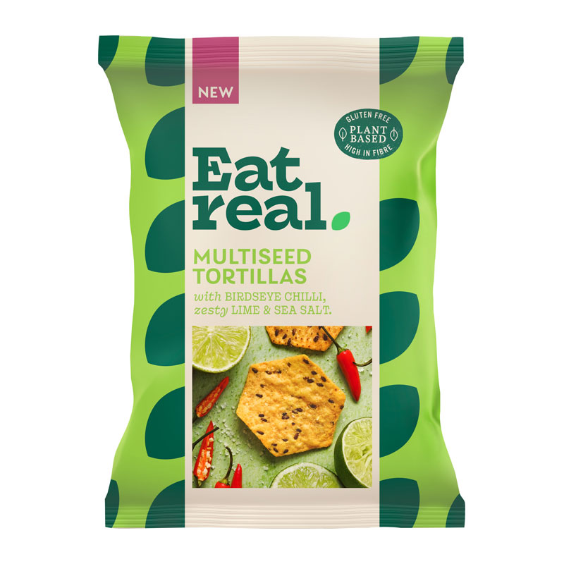 EAT REAL Multiseed Tortillas with Birds Eye Chilli & Lime 160g