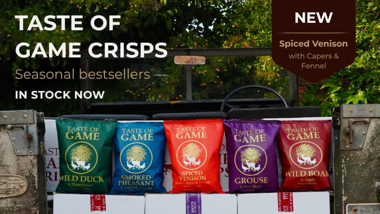 Taste Of Game Crisps - Seasonal bestsellers - NEW Spiced Venison with Capers & Fennel - In stock now